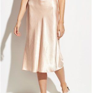 Vince. Satin Slip Midi Skirt